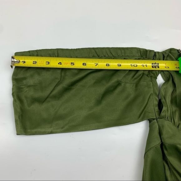 NWT NEW Michael Costello x Revolve Selene One Shoulder Romper Olive Green XXS - Picture 6 of 9